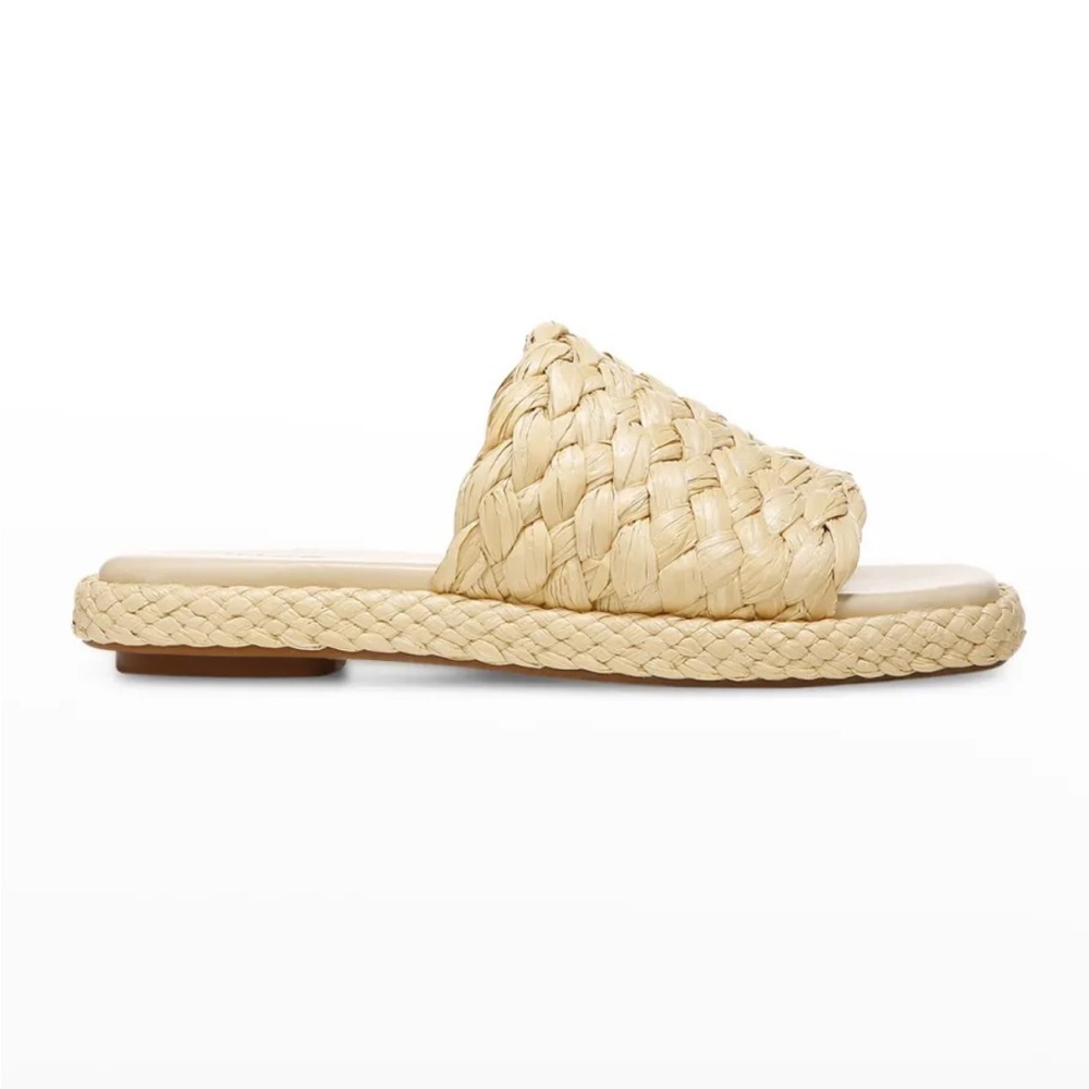Vince Rumi Raffia Flat Slide Sandals
